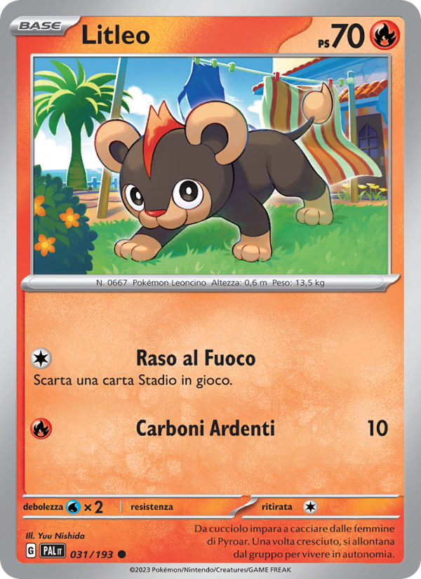 Litleo 031/279 — Evoluzioni a Paldea (Italian Pokémon TCG card)