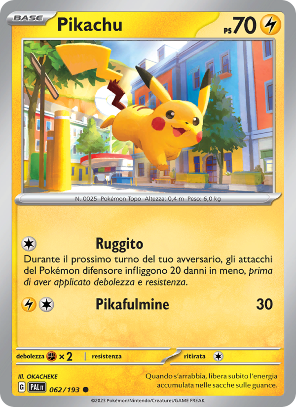 Pikachu 062/279 — Evoluzioni a Paldea (Italian Pokémon TCG card)