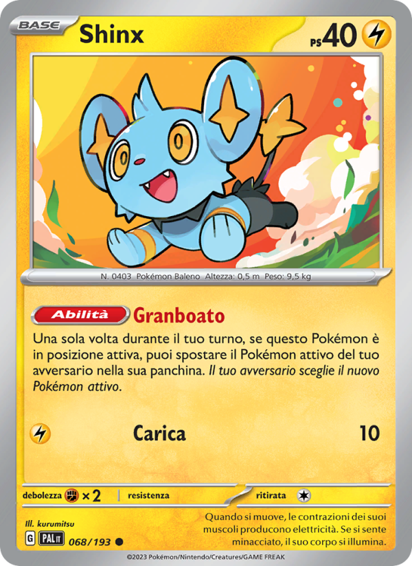 Shinx 068/279 — Evoluzioni a Paldea (Italian Pokémon TCG card)