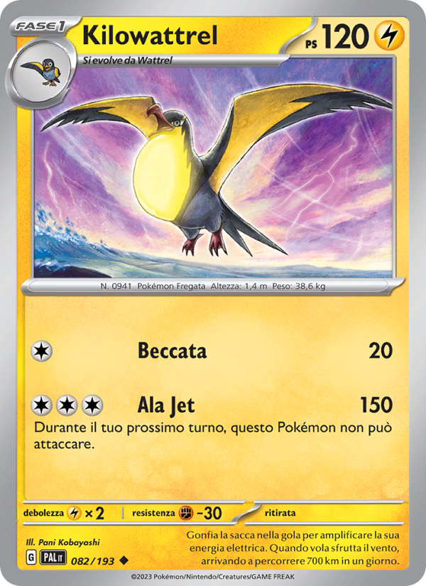 Kilowattrel 082/279 — Evoluzioni a Paldea (Italian Pokémon TCG card)