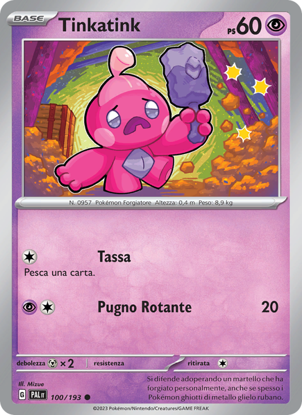 Tinkatink 100/279 — Evoluzioni a Paldea (Italian Pokémon TCG card)