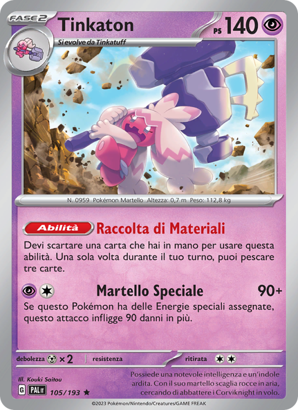 Tinkaton 105/279 — Paldea Evolved (Italian Pokémon TCG card)