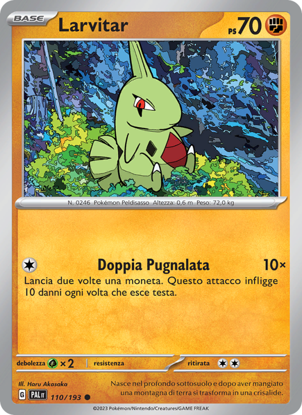 Larvitar 110/279 — Evoluzioni a Paldea (Italian Pokémon TCG card)