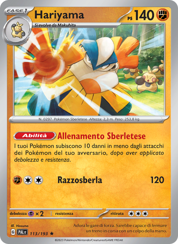 Hariyama 113/279 — Evoluzioni a Paldea (Italian Pokémon TCG card)