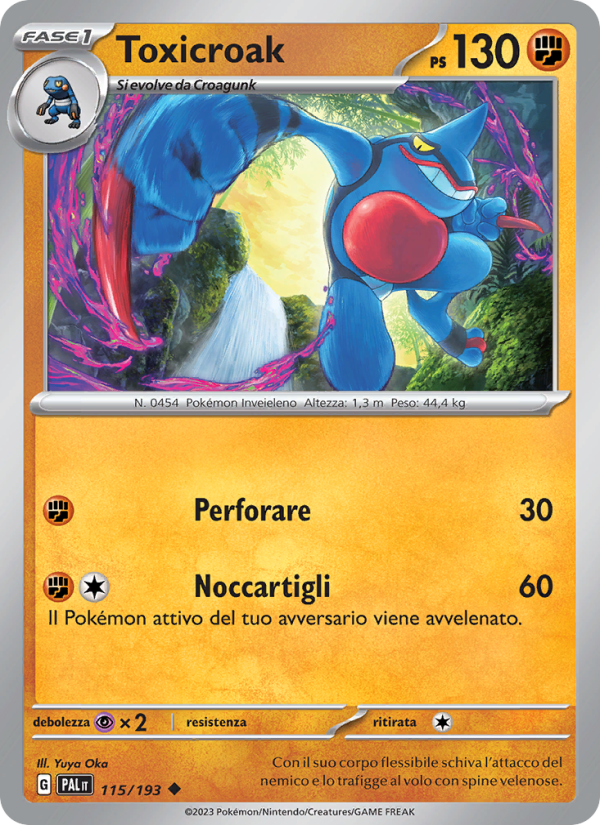 Toxicroak 115/279 — Evoluzioni a Paldea (Italian Pokémon TCG card)
