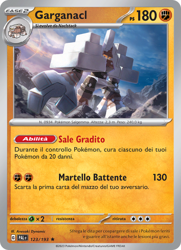 Garganacl 123/279 — Evoluzioni a Paldea (Italian Pokémon TCG card)