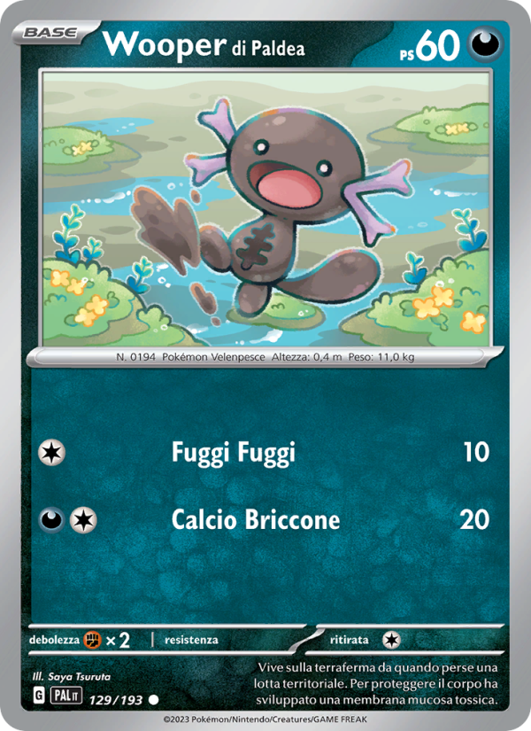 Wooper di Paldea 129/279 — Evoluzioni a Paldea (Italian Pokémon TCG card)