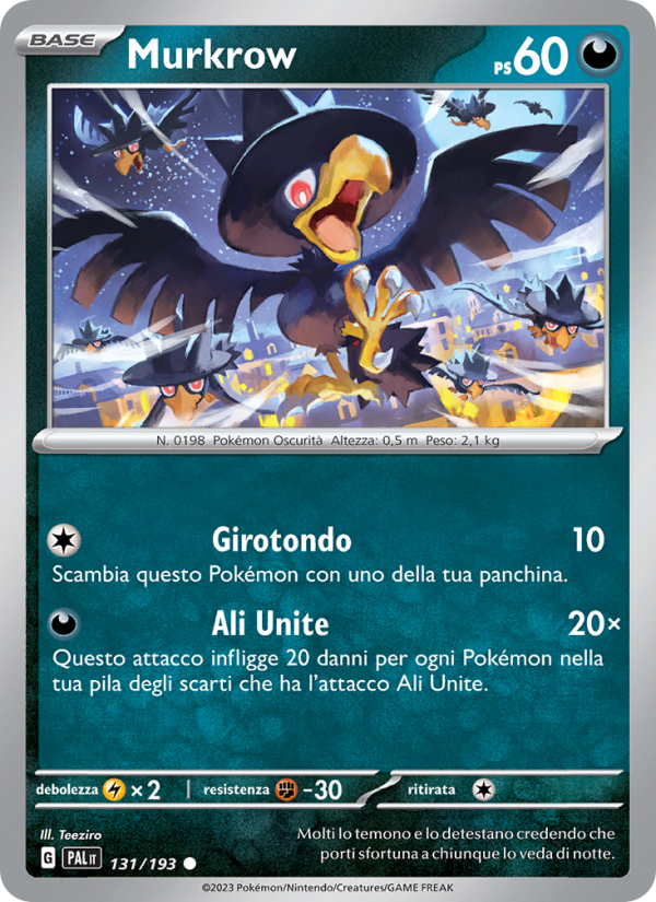 Murkrow 131/279 — Evoluzioni a Paldea (Italian Pokémon TCG card)