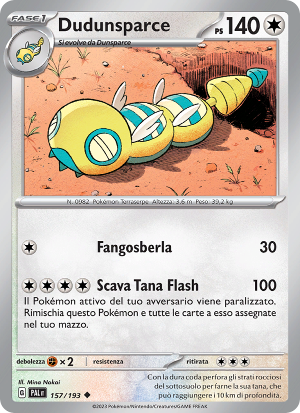 Dudunsparce 157/279 — Evoluzioni a Paldea (Italian Pokémon TCG card)