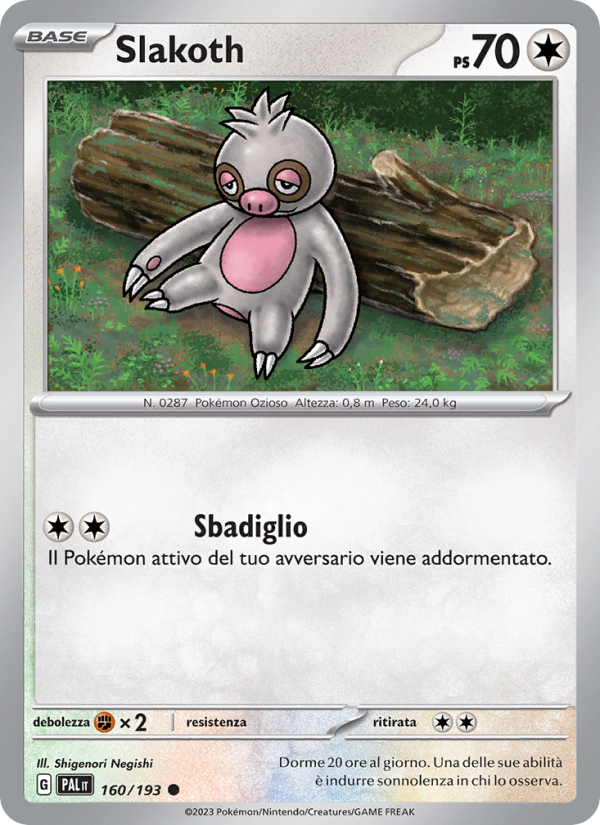 Slakoth 160/279 — Evoluzioni a Paldea (Italian Pokémon TCG card)