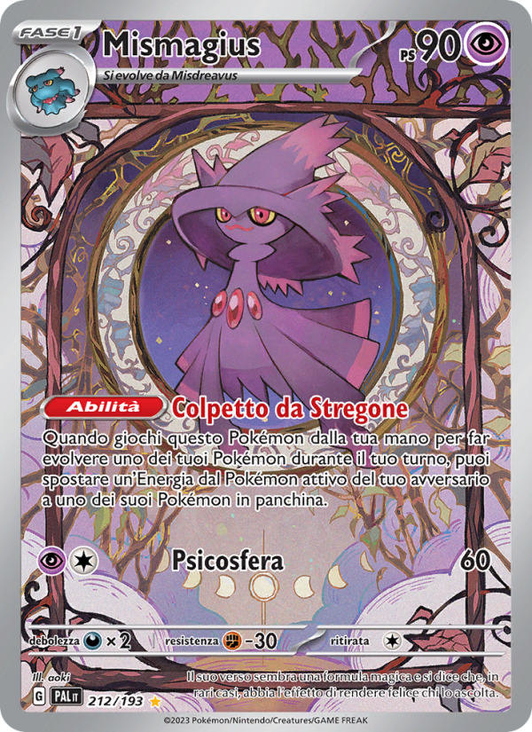 Mismagius 212/279 — Evoluzioni a Paldea (Italian Pokémon TCG card)
