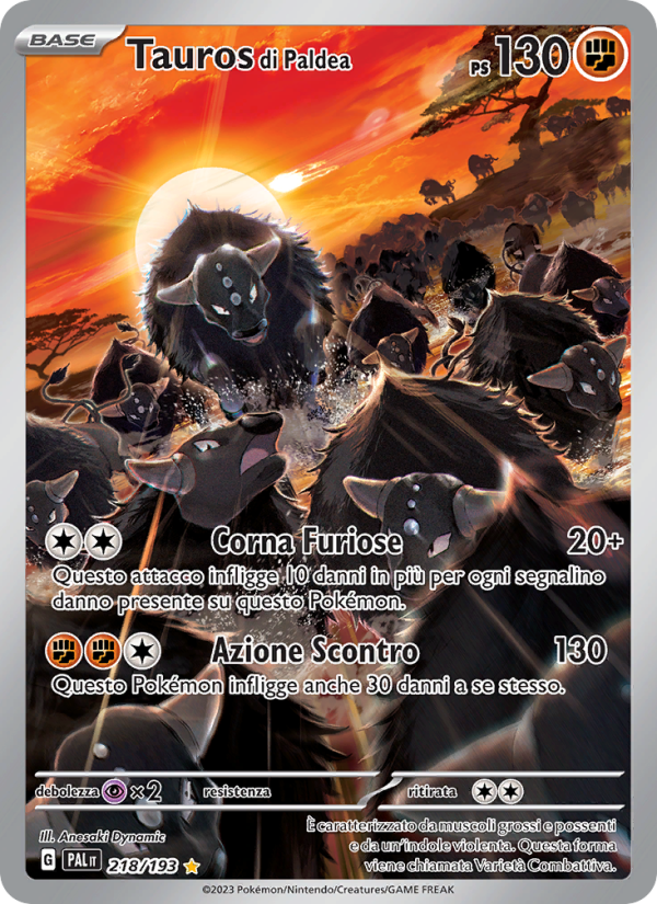 Tauros di Paldea 218/279 — Evoluzioni a Paldea (Italian Pokémon TCG card)