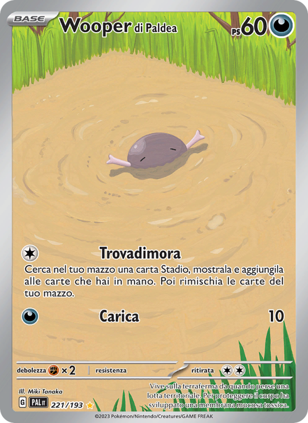 Wooper di Paldea 221/279 — Evoluzioni a Paldea (Italian Pokémon TCG card)