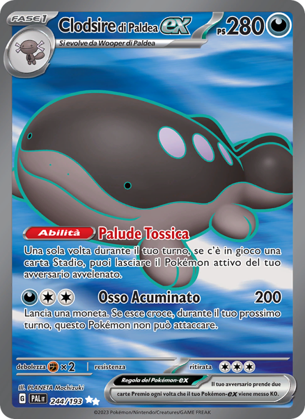 Clodsire di Paldea-ex 244/279 — Evoluzioni a Paldea (Italian Pokémon TCG card)