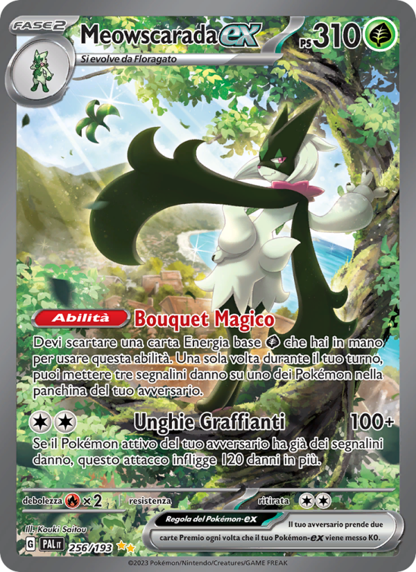 Meowscarada-ex 256/279 — Evoluzioni a Paldea (Italian Pokémon TCG card)