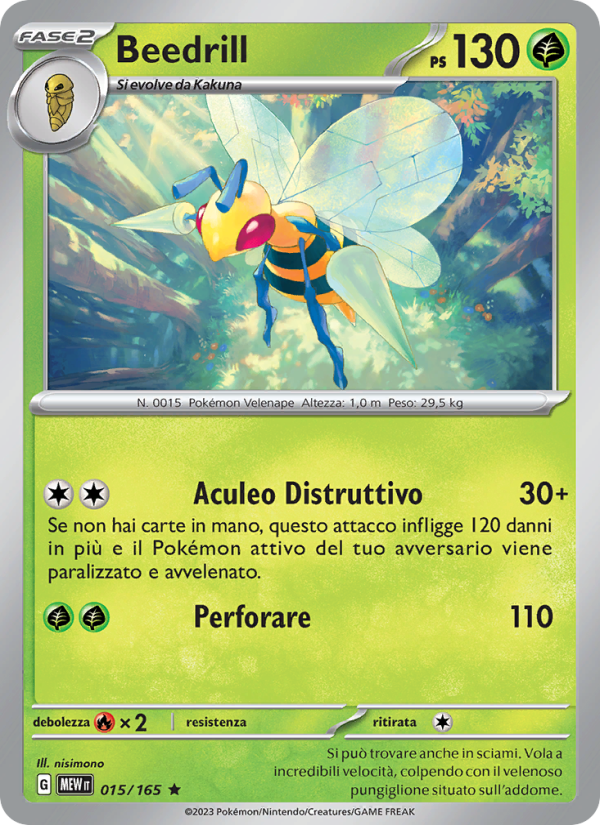 Beedrill 015/207 — 151 (Italian Pokémon TCG card)