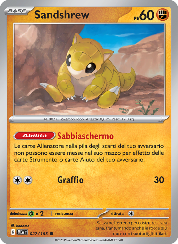 Sandshrew 027/207 — 151 (Italian Pokémon TCG card)