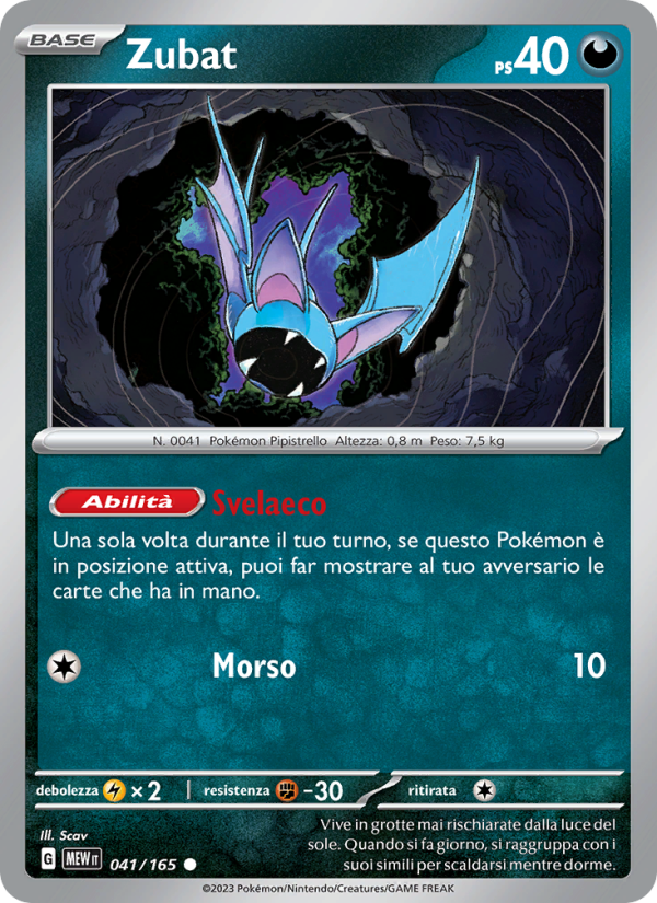 Zubat 041/207 — 151 (Italian Pokémon TCG card)