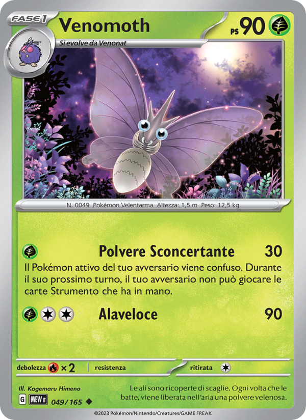 Venomoth 049/207 — 151 (Italian Pokémon TCG card)