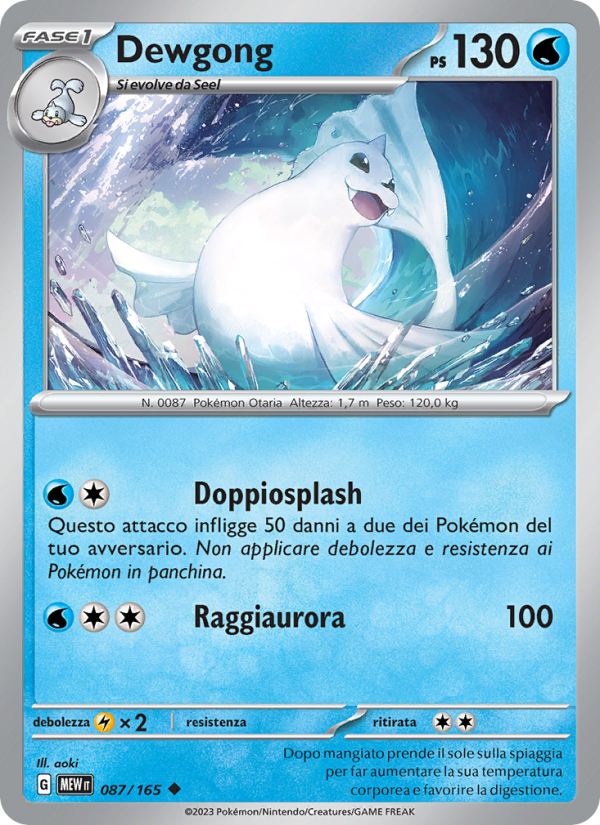 Dewgong 087/207 — 151 (Italian Pokémon TCG card)