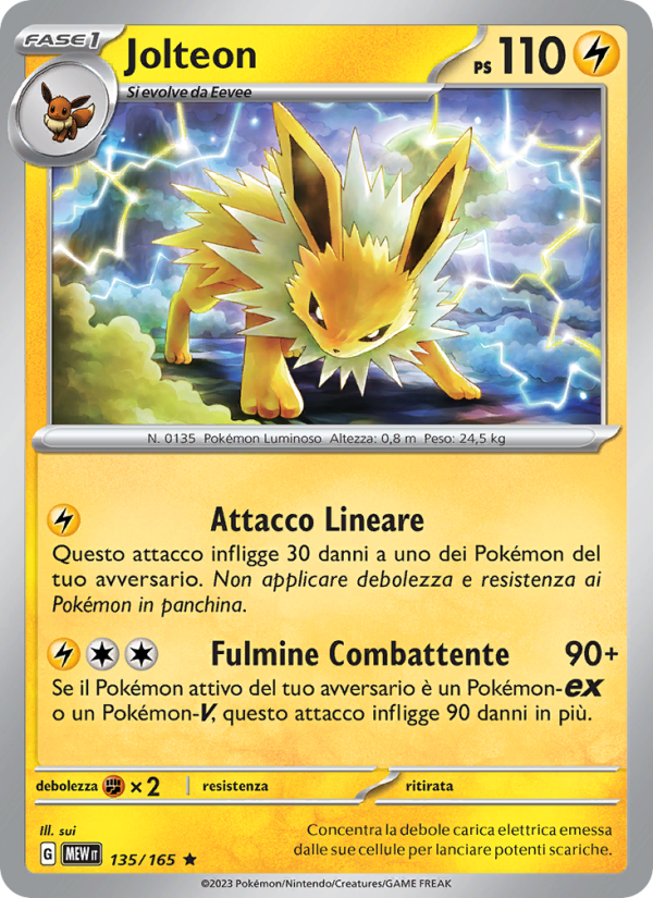 Jolteon 135/207 — 151 (Italian Pokémon TCG card)