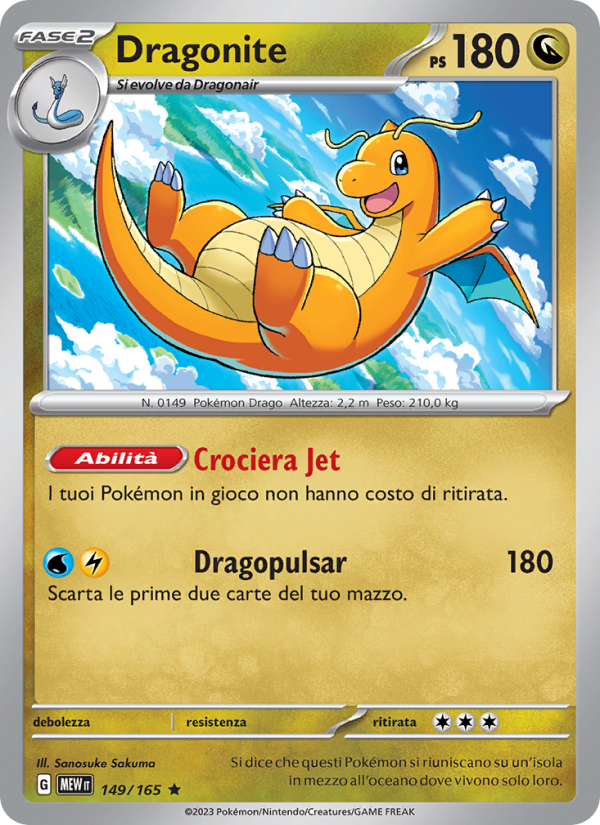 Dragonite 149/207 — 151 (Italian Pokémon TCG card)