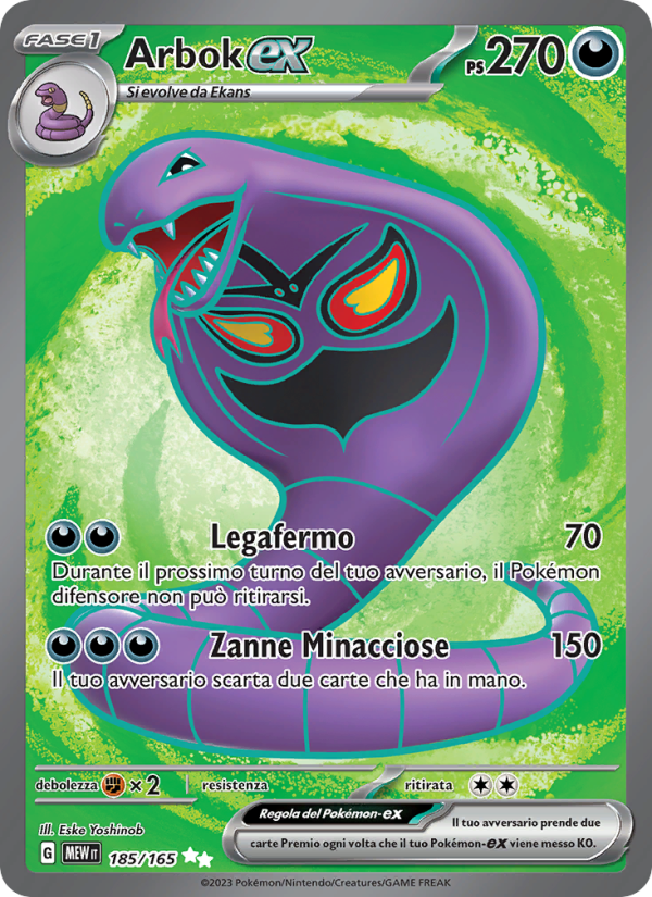 Arbok-ex 185/207 — 151 (Italian Pokémon TCG card)