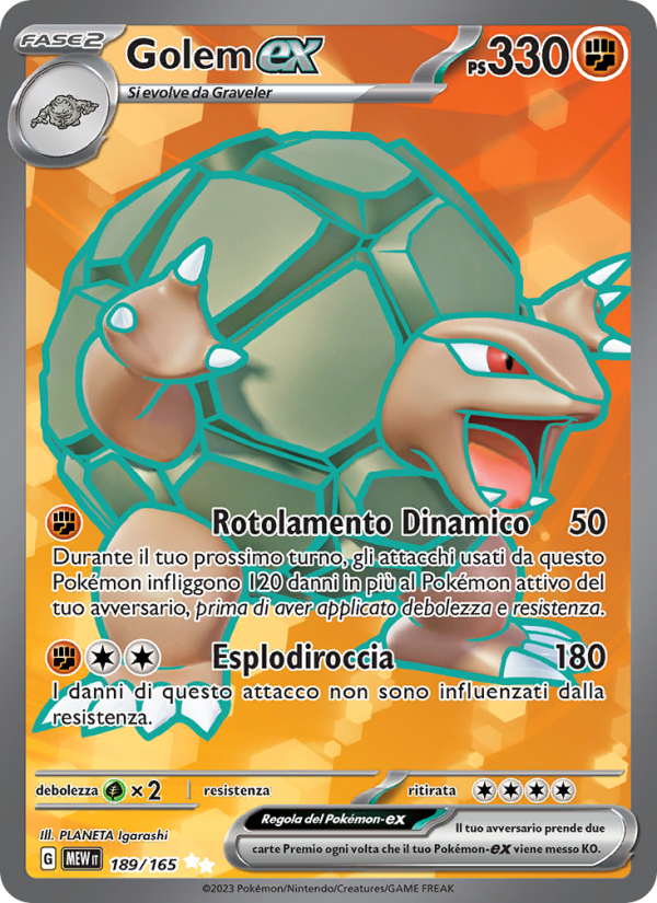 Golem-ex 189/207 — 151 (Italian Pokémon TCG card)