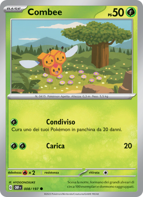Combee 008/230 — Ossidiana Infuocata (Italian Pokémon TCG card)