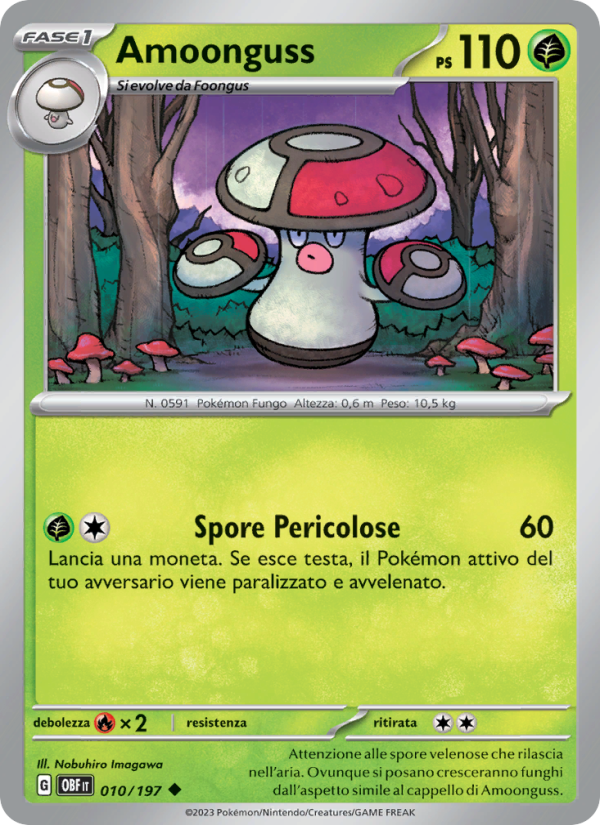 Amoonguss 010/230 — Ossidiana Infuocata (Italian Pokémon TCG card)