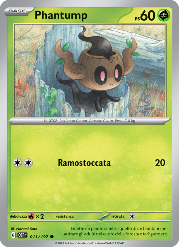 Phantump 011/230 — Ossidiana Infuocata (Italian Pokémon TCG card)