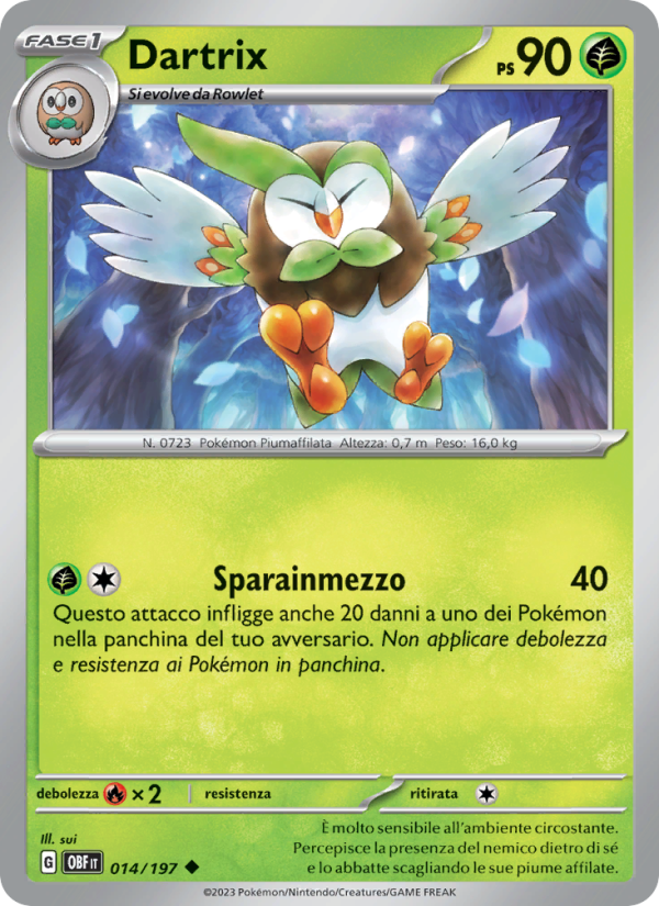 Dartrix 014/230 — Ossidiana Infuocata (Italian Pokémon TCG card)
