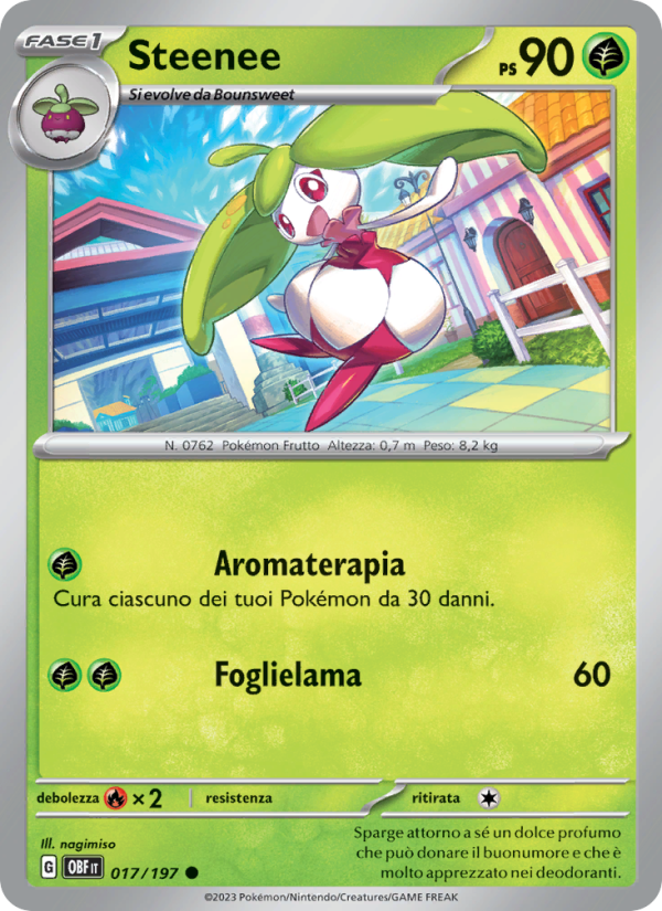 Steenee 017/230 — Ossidiana Infuocata (Italian Pokémon TCG card)
