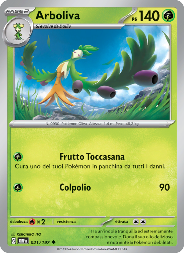 Arboliva 021/230 — Ossidiana Infuocata (Italian Pokémon TCG card)