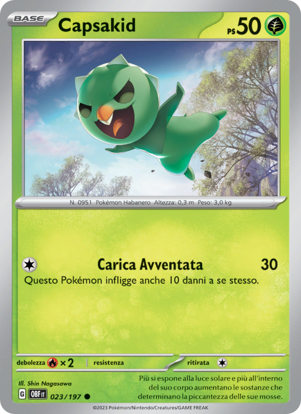 Capsakid 023/230 — Ossidiana Infuocata (Italian Pokémon TCG card)