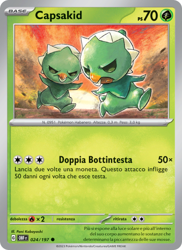 Capsakid 024/230 — Ossidiana Infuocata (Italian Pokémon TCG card)