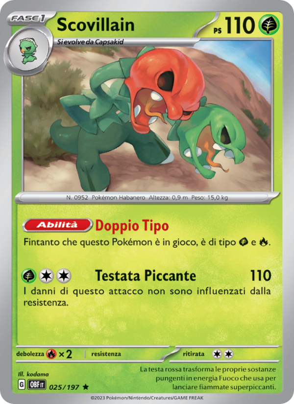 Scovillain 025/230 — Ossidiana Infuocata (Italian Pokémon TCG card)