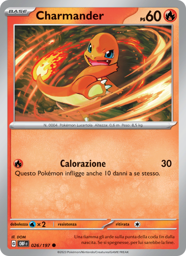 Charmander 026/230 — Ossidiana Infuocata (Italian Pokémon TCG card)