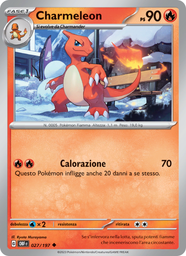 Charmeleon 027/230 — Ossidiana Infuocata (Italian Pokémon TCG card)