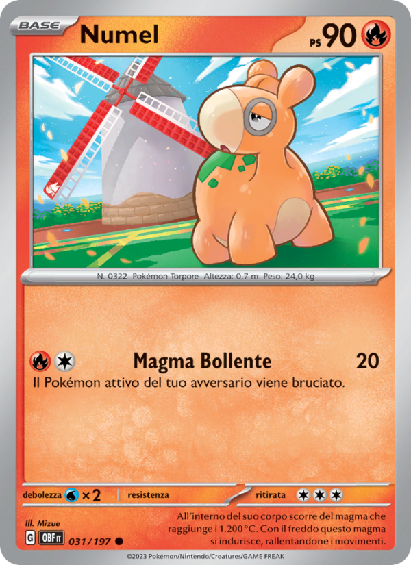 Numel 031/230 — Ossidiana Infuocata (Italian Pokémon TCG card)