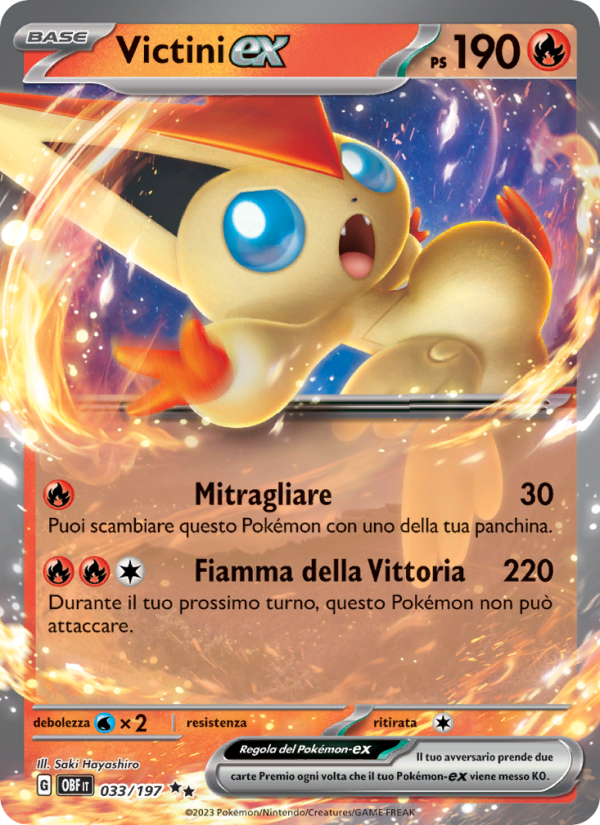 Victini-ex 033/230 — Ossidiana Infuocata (Italian Pokémon TCG card)