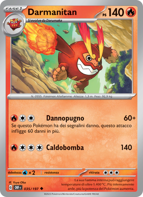 Darmanitan 035/230 — Ossidiana Infuocata (Italian Pokémon TCG card)