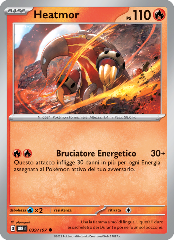 Heatmor 039/230 — Ossidiana Infuocata (Italian Pokémon TCG card)