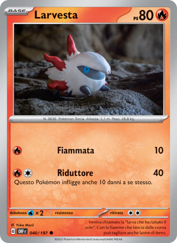 Larvesta 040/230 — Ossidiana Infuocata (Italian Pokémon TCG card)