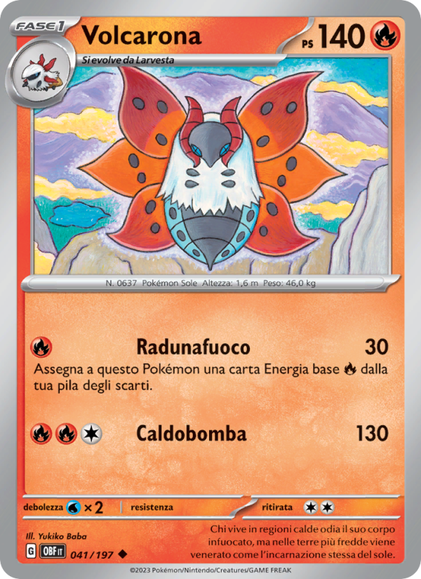 Volcarona 041/230 — Ossidiana Infuocata (Italian Pokémon TCG card)