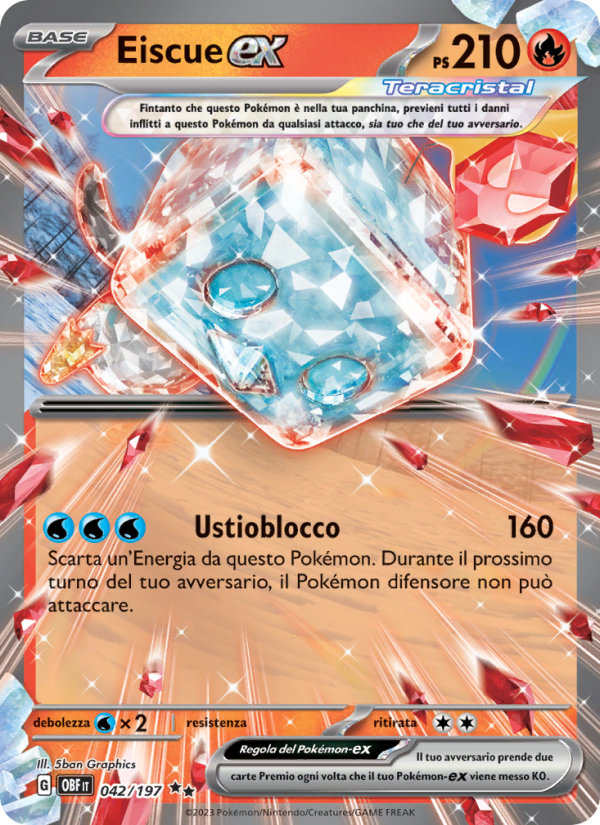 Eiscue-ex 042/230 — Ossidiana Infuocata (Italian Pokémon TCG card)