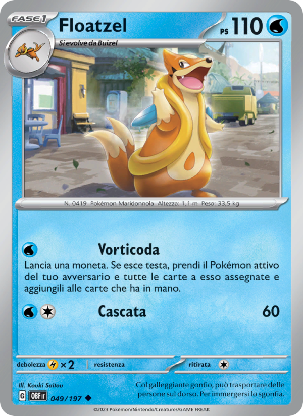 Floatzel 049/230 — Ossidiana Infuocata (Italian Pokémon TCG card)