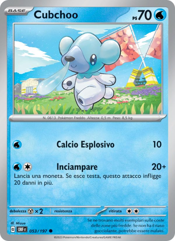 Cubchoo 053/230 — Ossidiana Infuocata (Italian Pokémon TCG card)