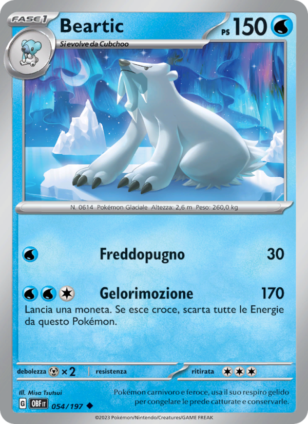 Beartic 054/230 — Ossidiana Infuocata (Italian Pokémon TCG card)