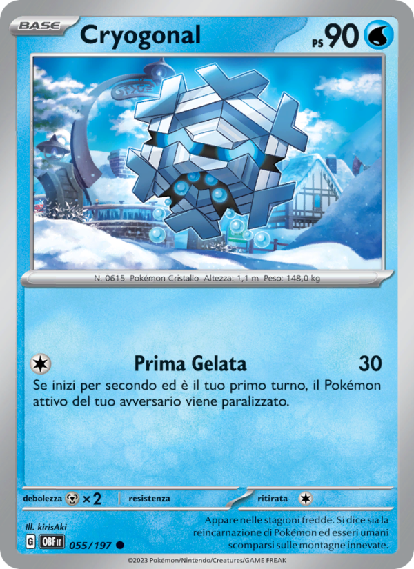 Cryogonal 055/230 — Ossidiana Infuocata (Italian Pokémon TCG card)